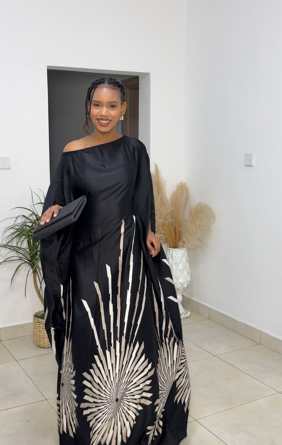 Midnight Radiance Kaftan - Silk Maxi Dress